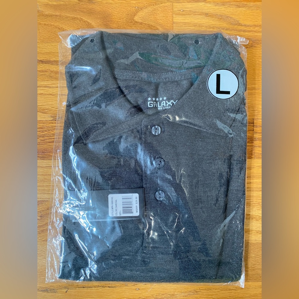 NWT Men’s Galaxy by Harvic grey polo